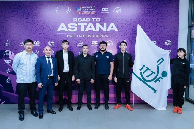 Флаг ITTF прибыл в Актобе — эстафета ROAD TO ASTANA 2027 движется дальше